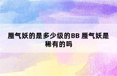 蜃气妖的是多少级的BB 蜃气妖是稀有的吗